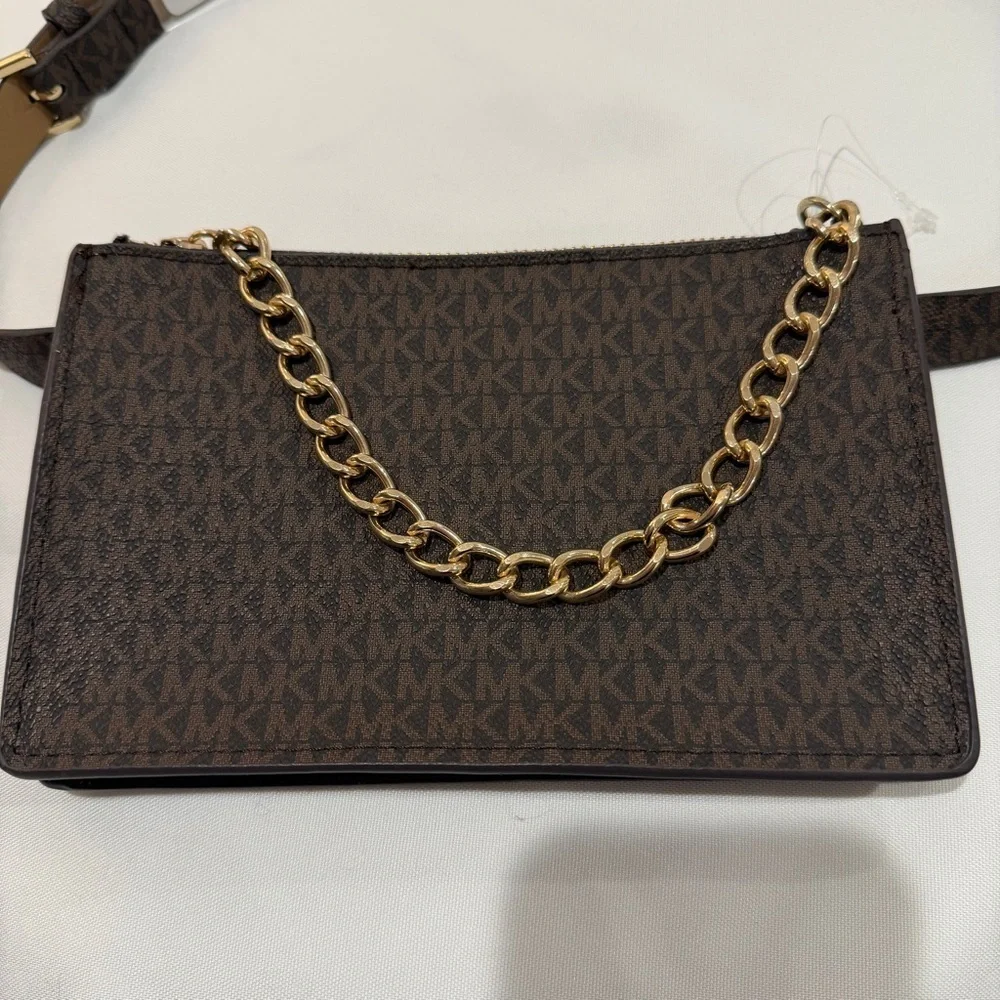 Michael Kors Pull Chain Belt Bag Signature Fanny Pack-NWT NEW